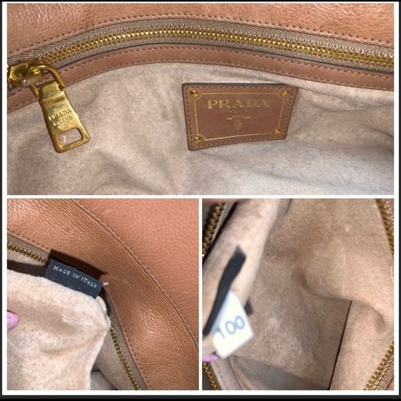 Authentic Prada Calf Leather Satchel Tan Medium - Picture 10 of 12